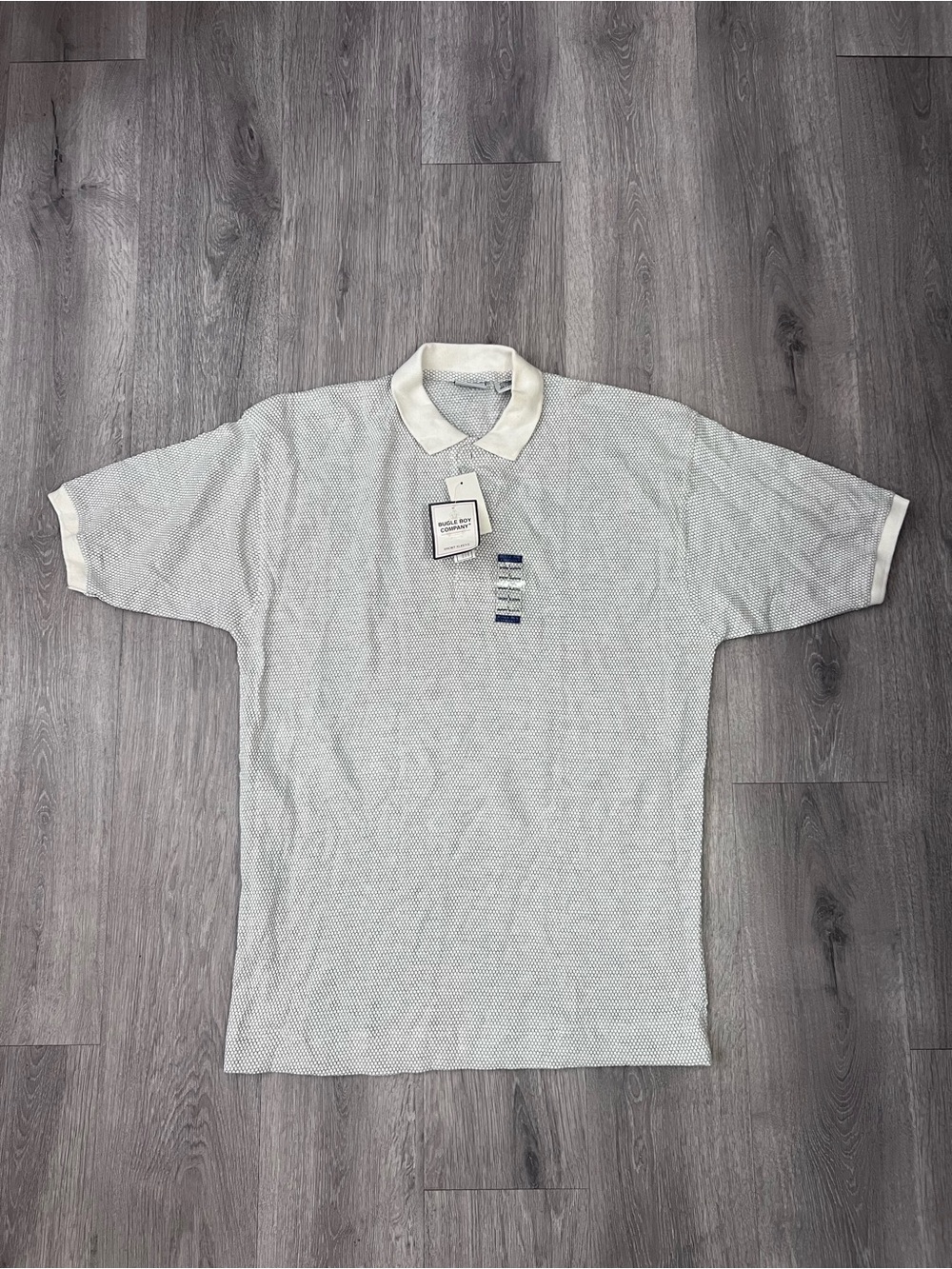 Bugle Boy Light Gray Polo with White Collar